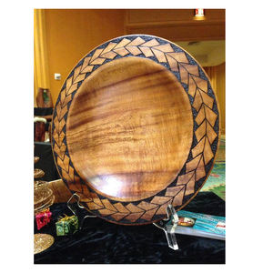 Assiettes de service en bois poli pour table, ensembles de vaisselle, assiettes de présentation, exportateur d'assiettes de service en bois - Product Image 1