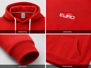 Sweat-shirt à capuche rouge pour homme, coupe classique, décontracté, en molleton de coton, avec poche, imperméable, respirant, écologique, pour l'hiver - Product Image 6