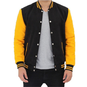 Veste universitaire noire et blanche pour homme avec fermeture boutonnée, col rabattu, style streetwear décontracté, vêtement d'automne - Product Image 4