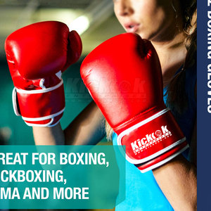 Guantes de Boxeo de Cuero Premium con Agarre Antideslizante y Correa de Muñeca Ajustable para Uso Unisex - Material Duradero para Entrenamiento y Ejercicios en el Gimnasio - Product Image 5