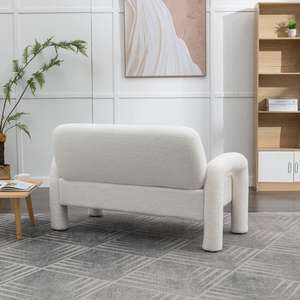 Zenvy 51 \ "Sofá de diseñador moderno con brazo curvo Asientos minimalistas juguetones para sala de estar contemporánea - Product Image 3