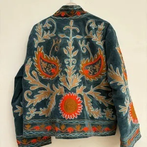 Factory Supply Suzani Floral Embroidered <b>Jacket</b> Cropped <b>Hippie</b> Coat Winter Warm Outerwear Women Trendy Top Product - Product Image 3