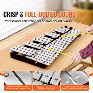 Kit Professionale di Xilofono Glockenspiel a 32 Note con Bacchette per Strumenti a Percussione, Bacchette per Batteria e Borsa per il Trasporto per Bambini - Product Image 2