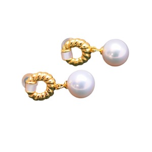 Boucles d'oreilles en argent S925 avec nids d'oiseaux, perles rondes blanches de 9 à 10 mm, Zhuji Danshui, lumière intense, défauts minimes, boucles d'oreilles pendantes - Product Image 5