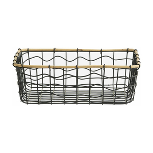 Fine Quality Black Iron Wire Storage <b>Basket</b> Metal Rectangular Organizer For Home Kitchen Pantry & Retail <b>Display</b> In Great Price - Product Image 4