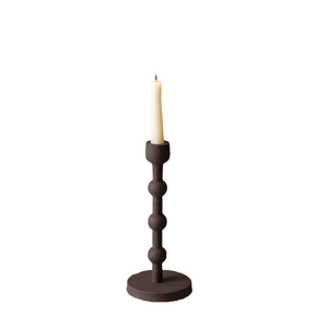 Porte-bougie au design élégant et raffiné, de haute qualité, finition brune, en aluminium coulé, personnalisé, fait main, décoration d'intérieur - Product Image 2