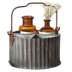 Grande Jardinière Décorative Galvanisée de Qualité Supérieure au Design Unique pour Décoration de Maison Dessus de Table et Pot de Fleur Suspendu - Product Image 1