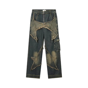 Pantalones de mezclilla baratos estilo streetwear, vaqueros holgados de algodón para hombre, largos, rectos, transpirables, de colores claros, lavados para otoño - Product Image 2