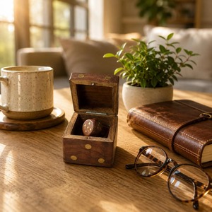 Boîte de rangement artisanale en bois, petite et carrée, en forme de dés, avec motif et ensemble de cinq, pour la maison, l'organisation et la décoration artisanale - Product Image 3