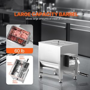 Miscelatore Manuale per Carne con Serbatoio Fisso da 30L, Attrezzatura in Acciaio Inox per Lavorazione Carni (Max 60LBS di Carne) per Miscelazione Salsicce - Product Image 2