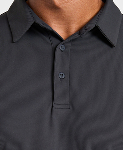 Polo en maille à manches courtes pour homme, léger, respirant, couleur unie, coupe décontractée, gris foncé, prix bas - Product Image 5