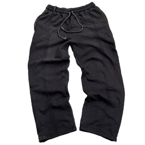Custom High Quality Heavyweight Sweatpants 100% Cotton <b>Jogger</b> Blank Sweatpants Loose Casual Straight Leg <b>Stacked</b> Sweatpants - Product Image 2