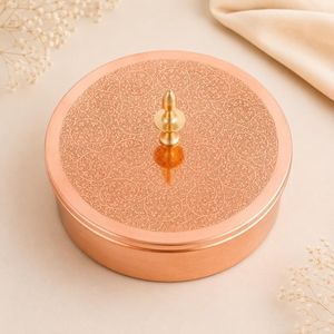 Pure Copper Storage Containers Set Lids Handcrafted Hammered Finish Airtight Cylinder Vintage Kitchen <b>Spice</b> <b>Jars</b> Dishwasher Safe - Product Image 5