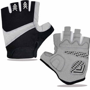 Gants de cyclisme demi-doigts orange, gris, noir, antidérapants, en tissu tissé, unisexes, respirants, pour la course - Product Image 2