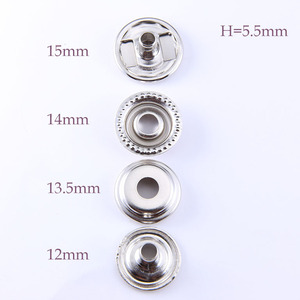 Taiwan Made Brass 15mm Nickel-Free Round Plated Snap Button - Product Image 4