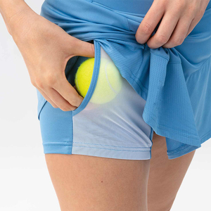 Latest Design Women's Gym Yoga Tennis Workout Skirts Sky Blue Color <b>Double</b> Layer Sports Elastic Waist Sporty Skirts - Product Image 6