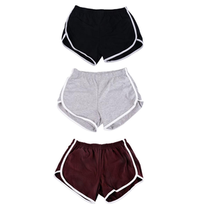 <b>Women's</b> Sporty <b>Shorts</b> With <b>White</b> Trim Elastic Waist Knitted Spandex Polyester Regular Fit Mid Waist Breathable - Product Image 5