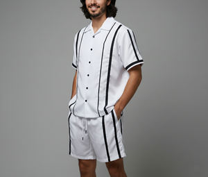 New Fashion Men's Plus Size Summer Casual Wear Two-Piece Windbreaker 100% Cotton Solid Printed Breathable Streetwear T-<b>Shirt</b> - Product Image 4