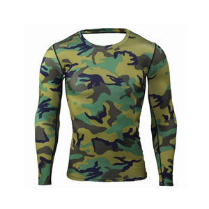 เสื้อยืดแขนยาวลายพรางสำหรับผู้ชาย แห้งเร็ว ทรงเข้ารูป คอกลม ผ้าถักโพลีเอสเตอร์ น้ำหนักเบา ระบายอากาศได้ดี - Product Image 3