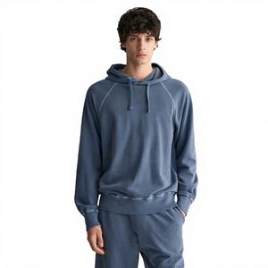 Sudadera con Capucha Desteñida por el Sol para Hombre, 400GSM, 100% Algodón, Sudadera Informal Moderna, Proveedor de Fábrica de Ropa con Etiqueta Privada Personalizada OEM - Product Image 1