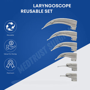 High Quality Stainless Steel <b>Electric</b> Laryngoscopes Set Custom Made Reusable Unique Style - Product Image 3