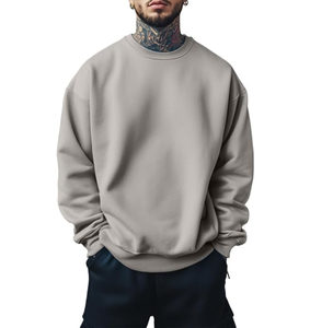 Sweat-shirt pour homme de haute qualité, 380 GSM, en coton épais et polaire, coupe ample, manches longues, col rond côtelé, personnalisable OEM - Product Image 1