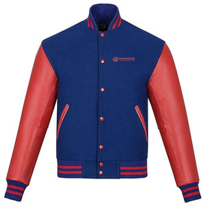 Premium Quality Customized Logo Stand Collar Front Logo <b>Heated</b> Winter Men's Letterman <b>Jacket</b> Woolen Fabric Long Sleeves - Product Image 1