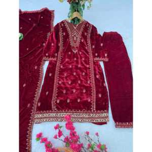 Conjunto de traje de fiesta de diseñador para mujer con hermosa combinación Dupatta superior-inferior - Product Image 6