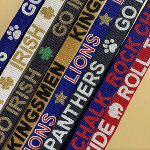 Correa de bolso roja con cuentas para el día del partido, correa larga de aleación y zinc para el hombro con clip de aleación de zinc y tela de poliéster, correa para bolsa de regalo - Product Image 1