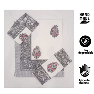 Elegant Jaipuri Bohemian Motif Indian Hand Block Printed 100% Cotton Luxury Bedsheet Set <b>King</b> <b>Size</b> 200TC Hospital Home Hotel use - Product Image 2