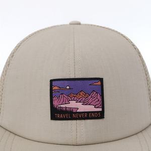 Casquettes Snapback ajustables respirantes à séchage rapide en polyester/coton avec logo tissé personnalisé, idéales pour la randonnée et les activités de plein air, visière plate 6 - Product Image 3