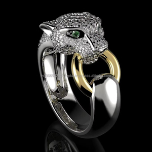 Anillo de Plata de Ley 925 con Diseño de Pantera y Leopardo, Estilo Hip Hop, Regalo de Boda para Amantes de los Animales, Anillo con Diamantes - Product Image 3