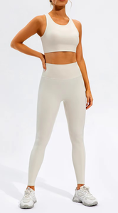 Conjunto Deportivo de Yoga para Mujer, 2 Piezas, Cintura Alta, Secado Rápido, Color Sólido, Transpirable, Antibacterial - Product Image 5