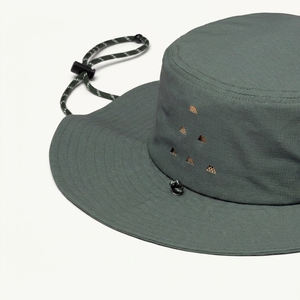 Unisex <b>Green</b> Bucket Hat Adjustable Brim Outdoor Casual Spring Summer Adult Hat Solid Color Polyester Canvas Style - Product Image 2