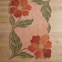 Tapis floral rose de forme irrégulière, tufté, antidérapant, pour couloir, style traditionnel, décoration intérieure