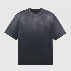 Camiseta con lavado ácido de peso pesado, camisetas con lavado ácido, camiseta verde con lavado ácido, textura de algodón transpirable, corte relajado, cuello redondo - Product Image 5