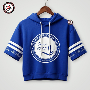เสื้อฮู้ดครอปผ้าฟลีซใยไผ่ปักลาย Zeta Phi Beta Sorority สำหรับผู้หญิง |   ZPB Sorority Sublimated Custom Style - Product Image 1