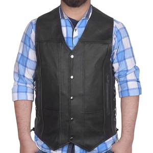 Chaleco de Motocicleta para Hombre Mantic Enterprises con Cuello Cuadrado, Bolsillos, Cordones Laterales, Transpirable, Ajustable, Informal para Otoño - Product Image 1