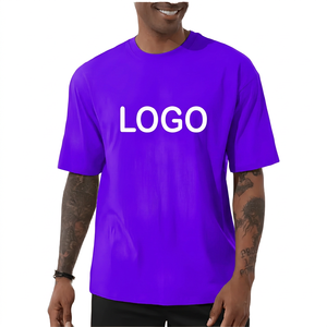T-shirt en coton épais pour homme, coupe ample, logo personnalisé, manches courtes, streetwear, vêtements décontractés tendance - Product Image 5