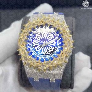 Montre de luxe pour homme Charm Jewells, boîtier en acier inoxydable de 40 mm, mouvement mécanique analogique bleu, bracelet en acier inoxydable, verre lumineux 10 - Product Image 5
