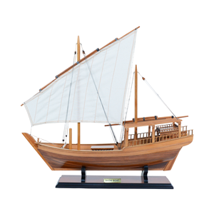 B403 - Maqueta de Barco Dhow de Madera de Cedro, Artesanía Pintada a Mano de Alta Calidad para Decoración del Hogar y Accesorios de Estilo Antiguo, Artículos de Regalo - Product Image 1