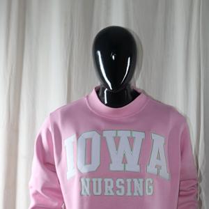 Sweat-shirt rose IOWA NURSING à col montant, 100% blanc, broderie appliquée, col large, URBAN PRODUCTIONS - Product Image 2