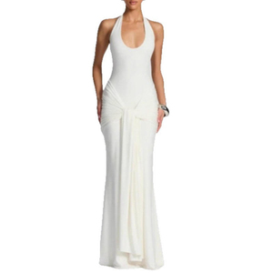 Vestidos de Noche Elegantes de Sirena con Cintura Imperio y Cuello Halter para Mujer, Estilo Europeo Americano, Novedad al por Mayor, con Malla Transfronteriza para Fiesta - Product Image 2
