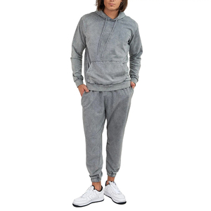 Ensemble de survêtement décontracté pour homme de qualité supérieure, effet délavé, avec logo personnalisé, comprenant un sweat à capuche et un pantalon de jogging en coton – Fabricant - Product Image 1