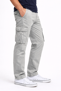 Pantalones Cargo Tácticos Color Gris Piedra Claro para Hombre – Un prenda esencial funcional para el día a día, hecha con tela resistente y rica en algodón - Product Image 2