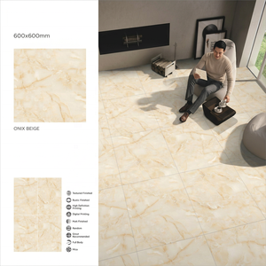 Carreaux de porcelaine satinée Kajaria blancs 600x600mm |   Carreaux de sol numériques à texture bois massif brillant pour usage extérieur, adhésifs, imitation brique. - Product Image 3