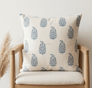 Elegant White Leaf Printed <b>Sofa</b> Pillow <b>Cover</b> <b>For</b> Hotel Hospital Farmhouse Decor Accent Block Print 20X20 Pillow <b>Covers</b> - Product Image 3