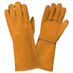 High Quality Red Cowhide Split Leather Gauntlet Gloves Heat & <b>Fire</b> Resistant for Construction Welding Firefighting-Safety Gloves - Product Image 2