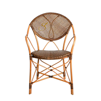 Fauteuil de salle à manger en rotin tressé naturel Colony Honey Finish pour salon intérieur et mobilier de café