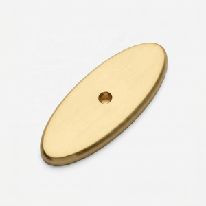 Poignées de meubles classiques en laiton massif brossé, finition dorée, design minimaliste, pour la maison, le bureau, le salon, la commode - Product Image 1